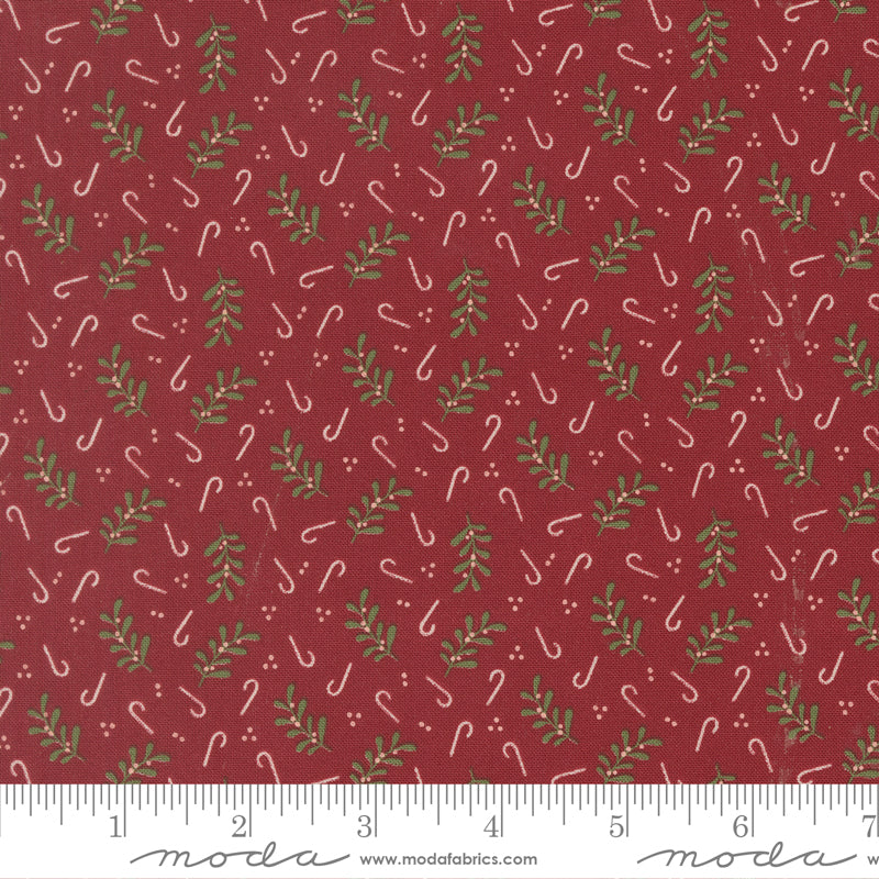 Gingerbread Lane Cranberry Holly Candy Yardage by Kiley's Quilt Room for Moda Fabrics