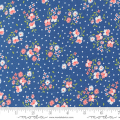 Cali & Co. Cobalt Flower Dot Yardage by Corey Yoder for Moda Fabric