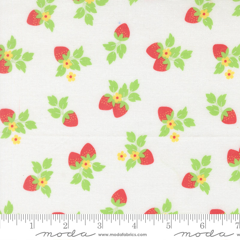 Fruit Salad Off White Strawberries Yardage by Corey Yoder for Moda Fabrics