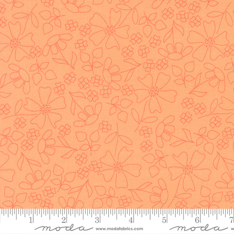 Joysome Cantaloupe Sunshine Sketch Yardage by Corey Yoder for Moda Fabrics