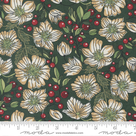 Jolly Good Evergreen Christmas Rose Yardage by Basic Grey for Moda Fabrics