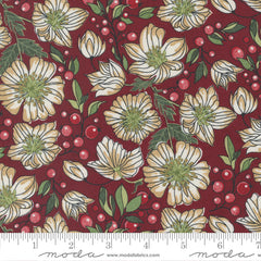 Jolly Good Cranberry Christmas Rose Yardage by Basic Grey for Moda Fabrics