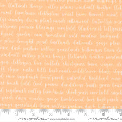 Pastel Prairie Apricot Words Yardage by Heather Briggs for Moda Fabrics
