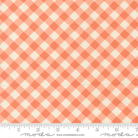 Pastel Prairie Coral Gingham Yardage by Heather Briggs for Moda Fabrics