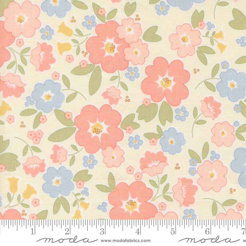 Handmade Sweetness Quilting Cuddle Porcelain Vintage Blooms Yardage by Heather Briggs for Moda Fabrics 