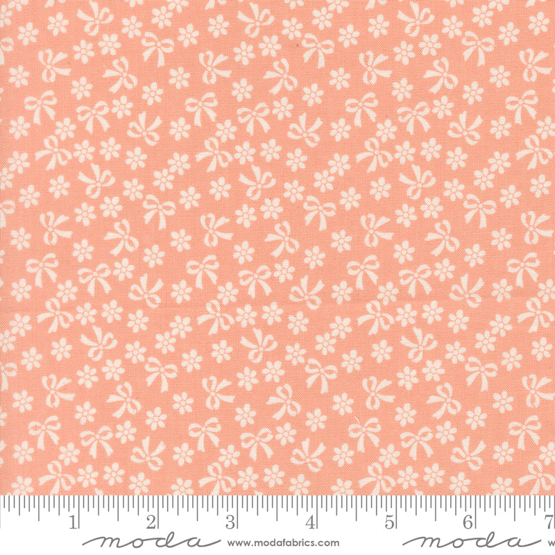 Handmade Sweetness Peach Bows & Daisies Yardage by Heather Briggs for Moda Fabrics
