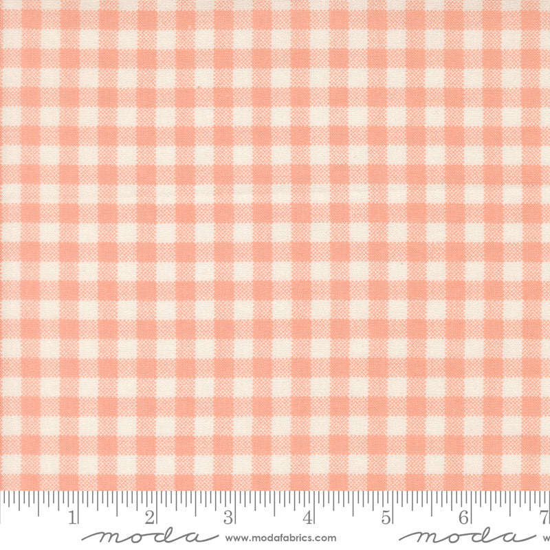 Handmade Sweetness Peach Checks Yardage by Heather Briggs for Moda Fabrics