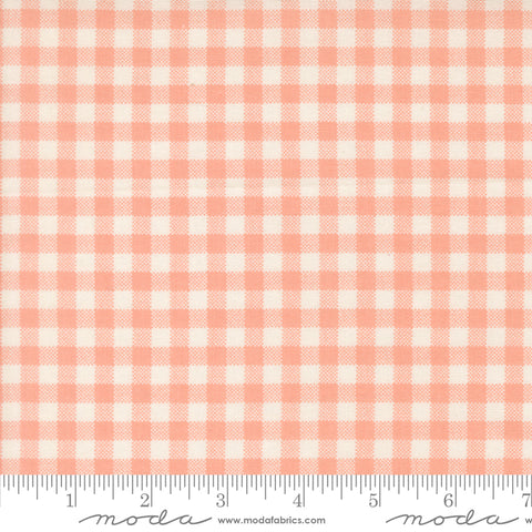 Handmade Sweetness Peach Checks Yardage by Heather Briggs for Moda Fabrics