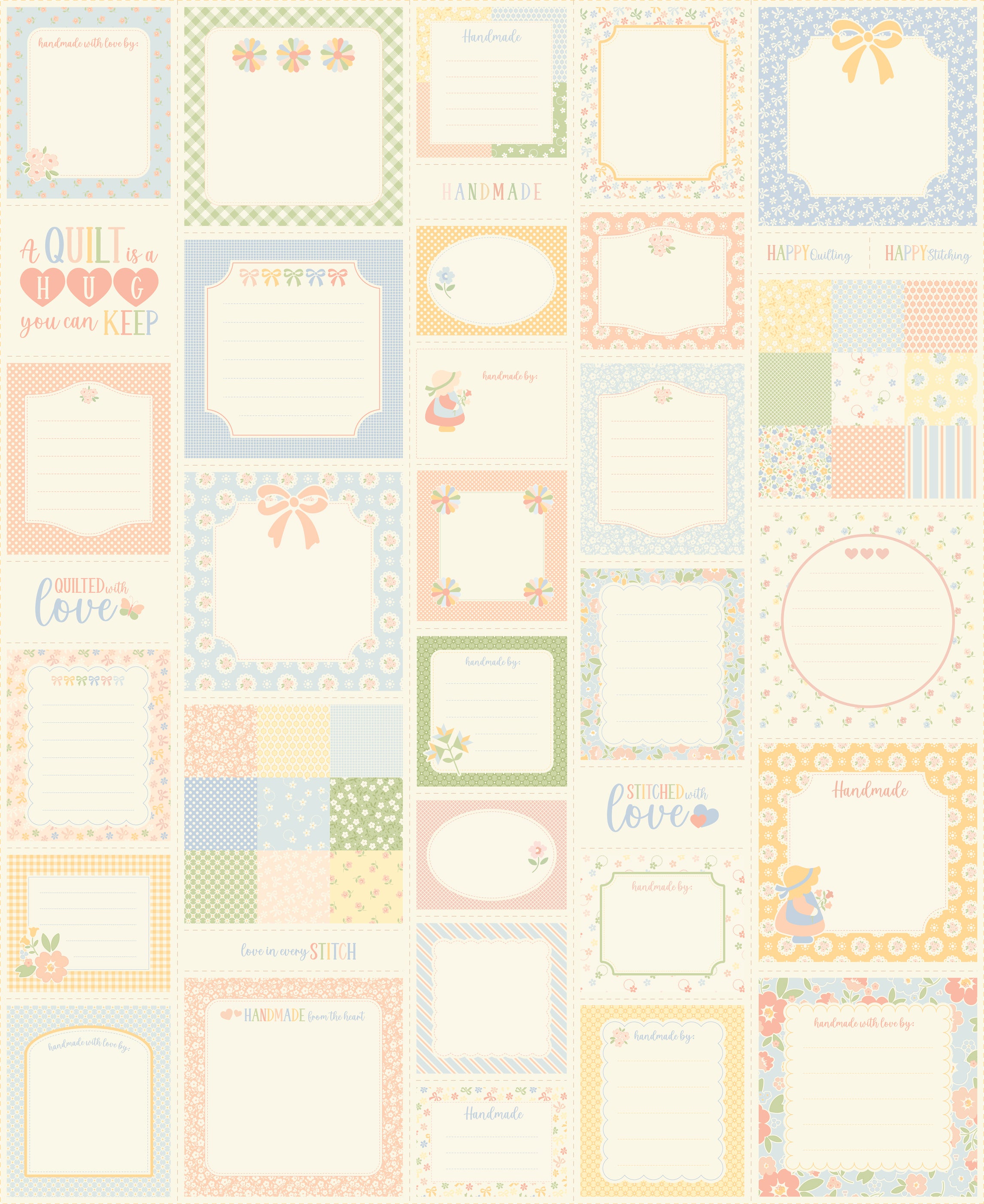 Handmade Sweetness Labels N Things Panel by Heather Briggs for Moda Fabrics