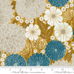 Field of Flowers Goldenrod Dahlias and Zinnias Yardage by Katharine Watson for Moda Fabrics