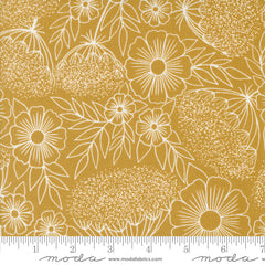 Field of Flowers Goldenrod Queen Anne's Lace Yardage by Katharine Watson for Moda Fabrics