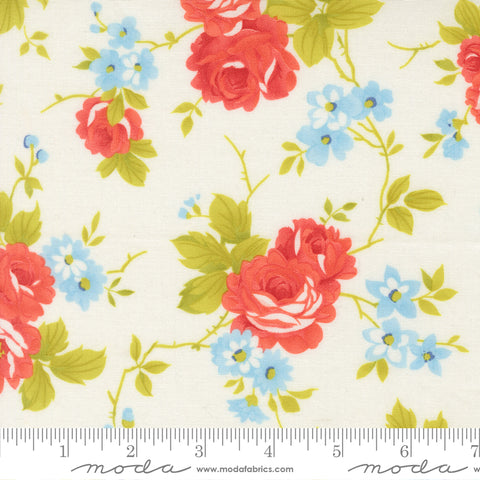 Rosie Whipped Cream Country Rose Yardage by Fig Tree & Co. for Moda Fabrics