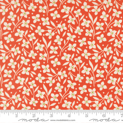 Summer's End Persimmon Forget Me Not Yardage by Fig Tree & Co. for Moda Fabrics