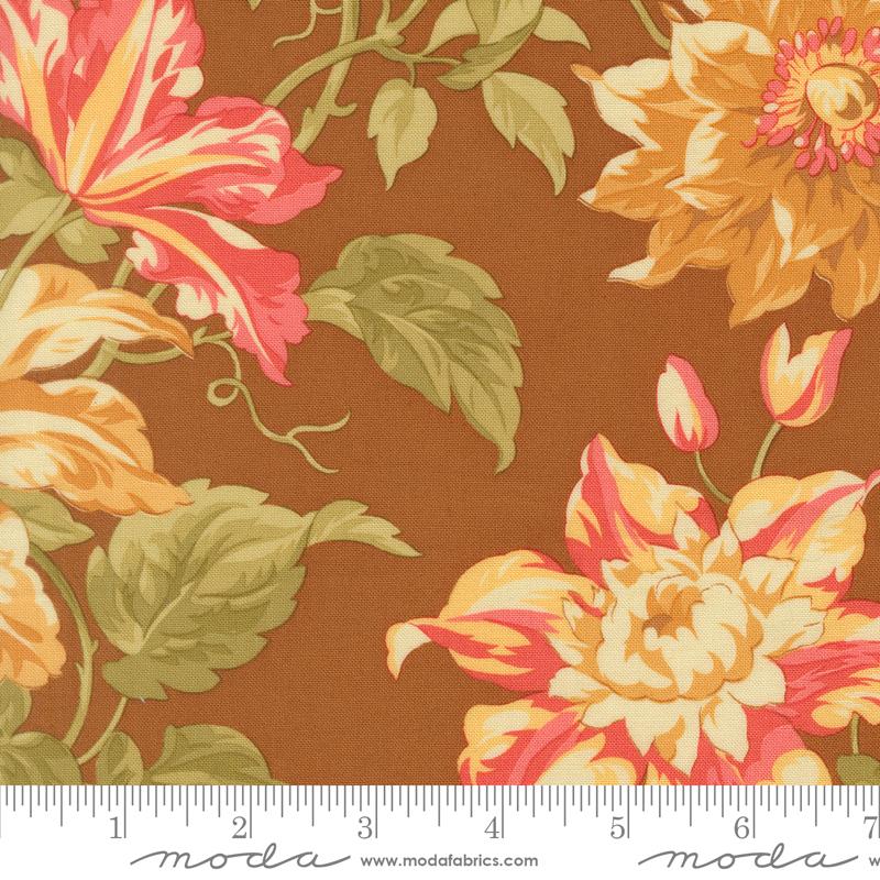Butternut & Sage Cinnamon Harvest Floral Yardage by Fig Tree & Co. for Moda Fabrics
