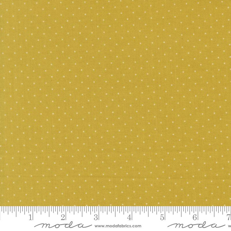 Butternut & Sage Citron Pindot Yardage by Fig Tree & Co. for Moda Fabrics