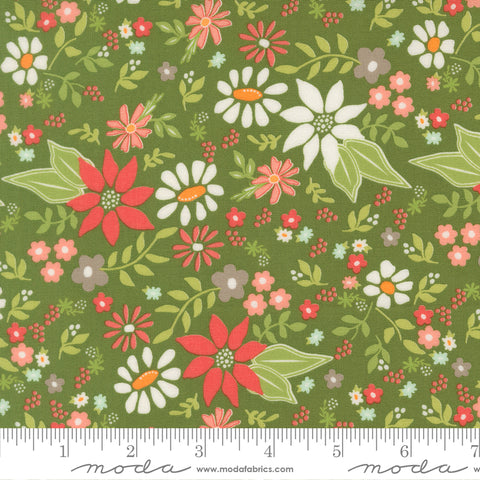 Poinsettia & Pear Evergreen Poinsettia Yardage by Sherri & Chelsi for Moda Fabrics