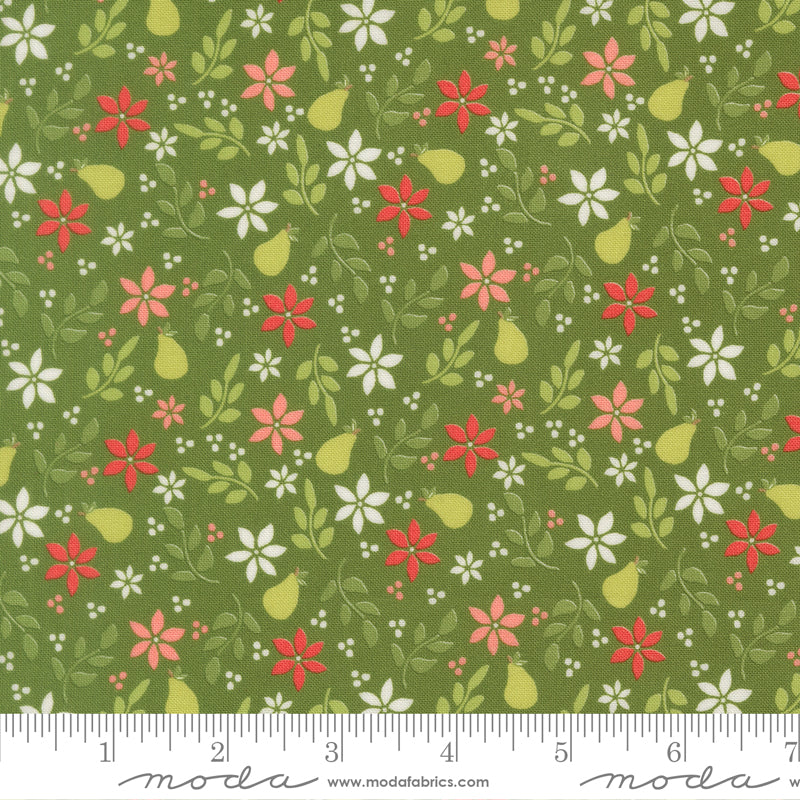 Poinsettia & Pear Evergreen Pear Yardage by Sherri & Chelsi for Moda Fabrics