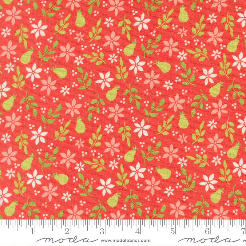 Poinsettia & Pear Geranium Pear Yardage by Sherri & Chelsi for Moda Fabrics