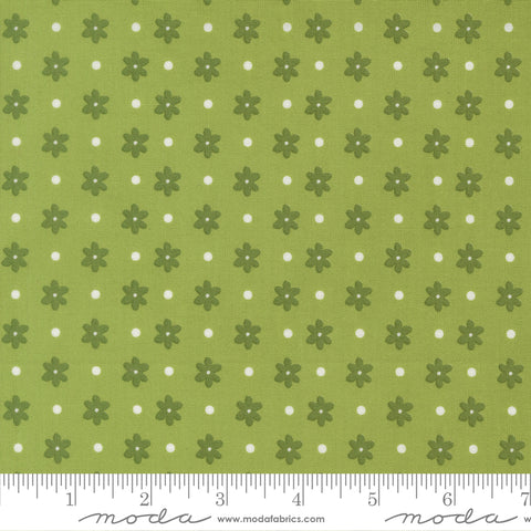 Poinsettia & Pear Fresh Grass Daisy Dot Yardage by Sherri & Chelsi for Moda Fabrics