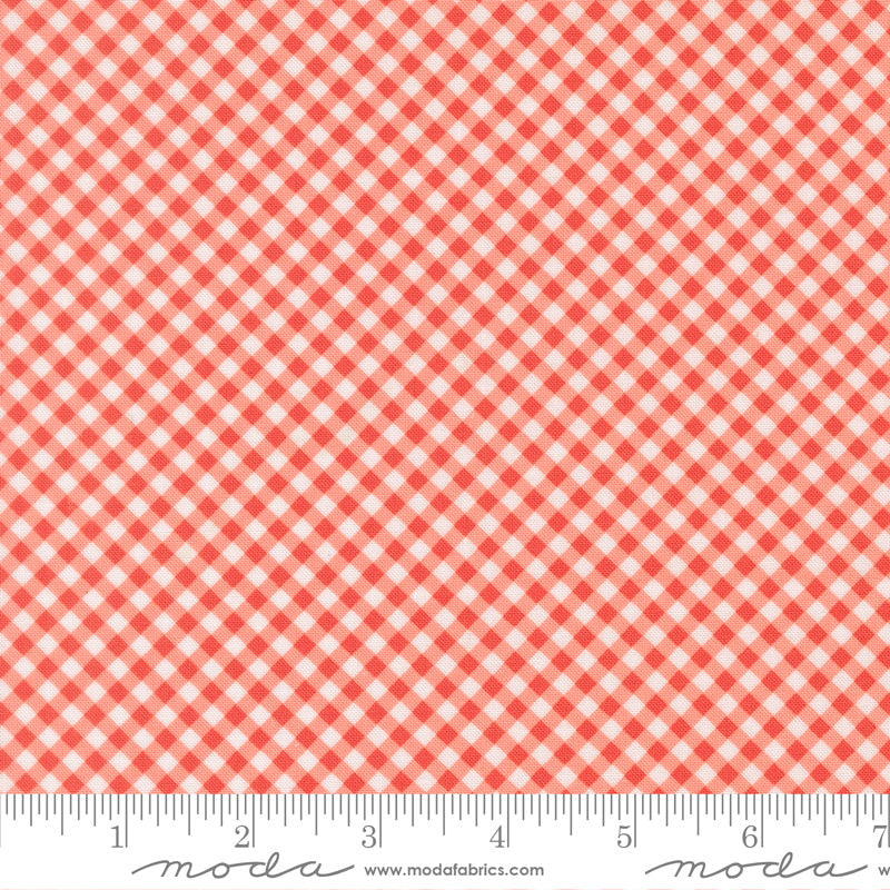 Poinsettia & Pear Geranium Gingham Yardage by Sherri & Chelsi for Moda Fabrics