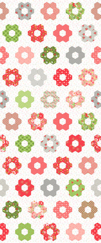 Poinsettia & Pear Cloud Hexie Cheater 60" Yardage by Sherri & Chelsi for Moda Fabrics