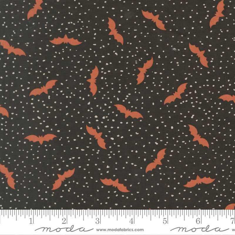 Purrs & Boos Black Cat Bats Yardage by Elena Amo for Moda Fabrics