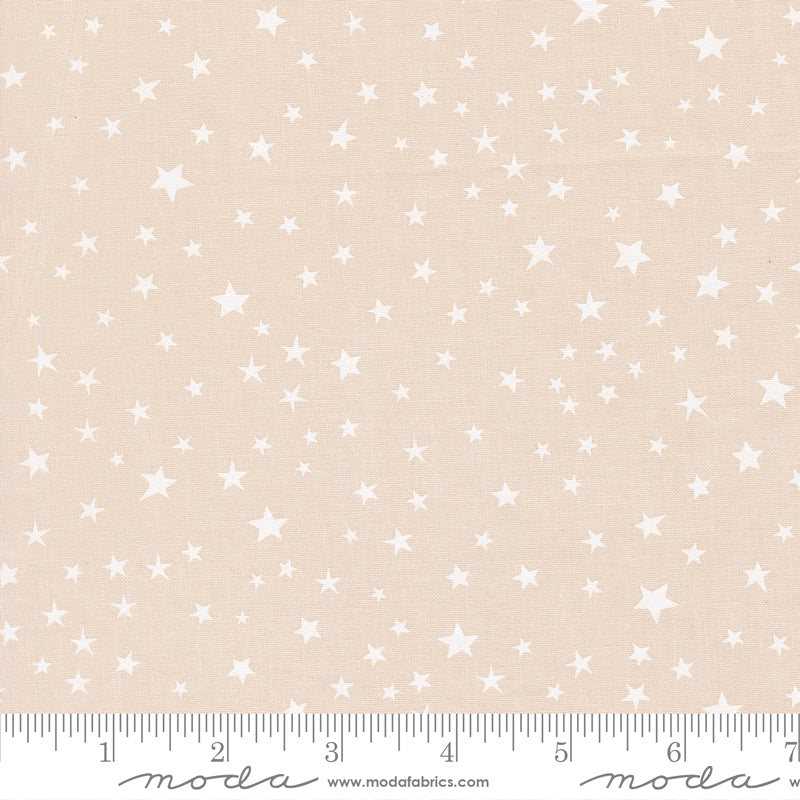 Purrs & Boos Moonbeam White Stars Yardage by Elena Amo for Moda Fabrics