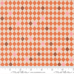 Purrs & Boos Pumpkin Harlequin Diamonds Yardage by Elena Amo for Moda Fabrics