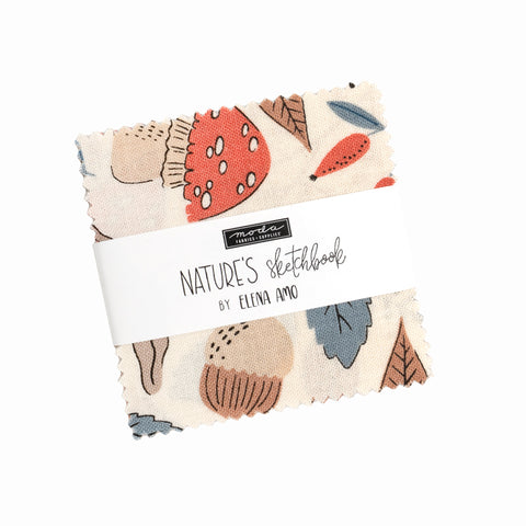 PREORDER Nature's Sketchbook Mini Charm by Elena Amo for Moda Fabrics