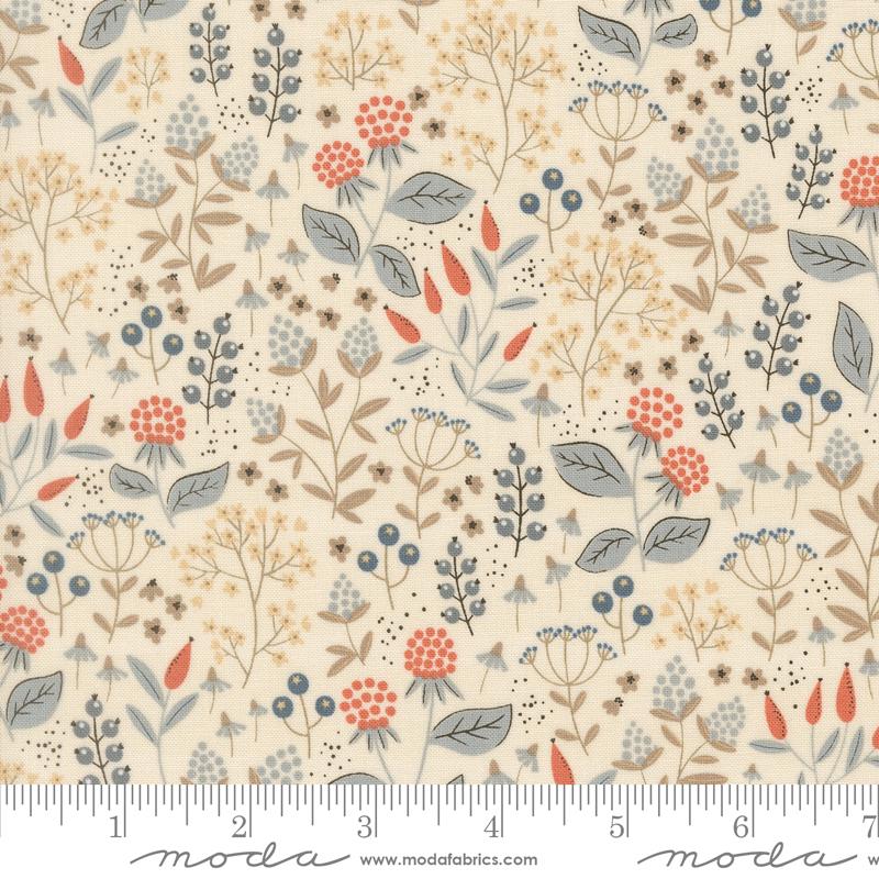 Nature's Sketchbook Pearl Leaves and Berries Yardage by Elena Amo for Moda Fabrics