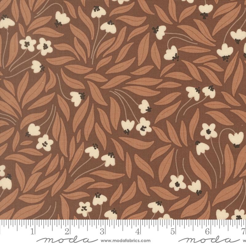 Nature's Sketchbook Bark Flowy Flowers Yardage by Elena Amo for Moda Fabrics