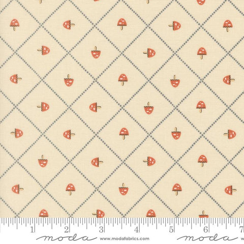 Nature's Sketchbook Pearl Mushroom and Grid Yardage by Elena Amo for Moda Fabrics