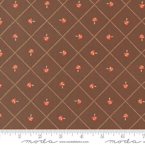 Nature's Sketchbook Bark Mushroom and Grid Yardage by Elena Amo for Moda Fabrics