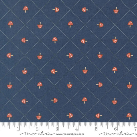 Nature's Sketchbook Twilight Mushroom and Grid Yardage by Elena Amo for Moda Fabrics