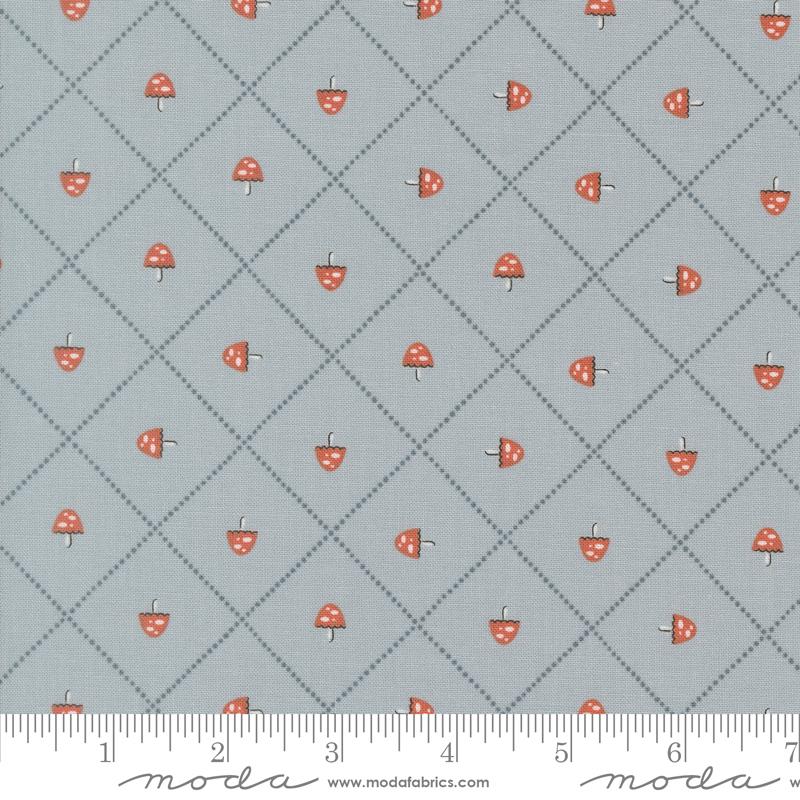 Nature's Sketchbook Sky Mushroom and Grid Yardage by Elena Amo for Moda Fabrics