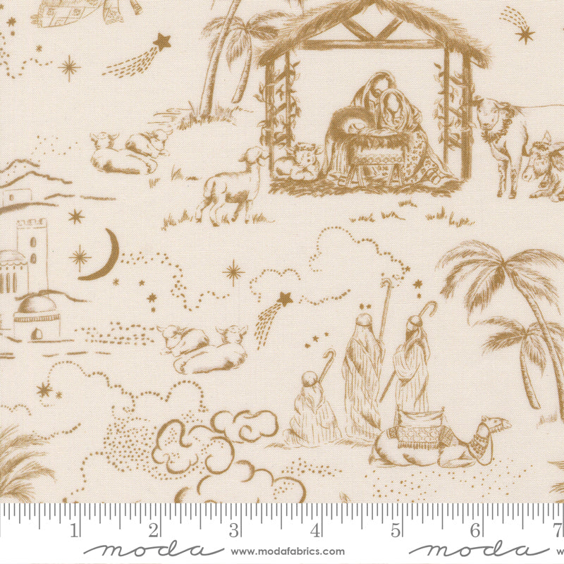 Silent Night Lamb Guided By A Star Yardage by Watercolour Heart for Moda Fabrics