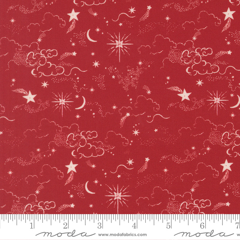 Silent Night Crimson Holy Night Skies Yardage by Watercolour Heart for Moda Fabrics