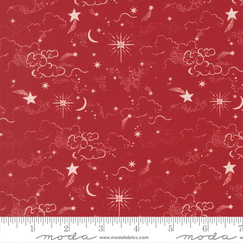 Silent Night Crimson Holy Night Skies Yardage by Watercolour Heart for Moda Fabrics
