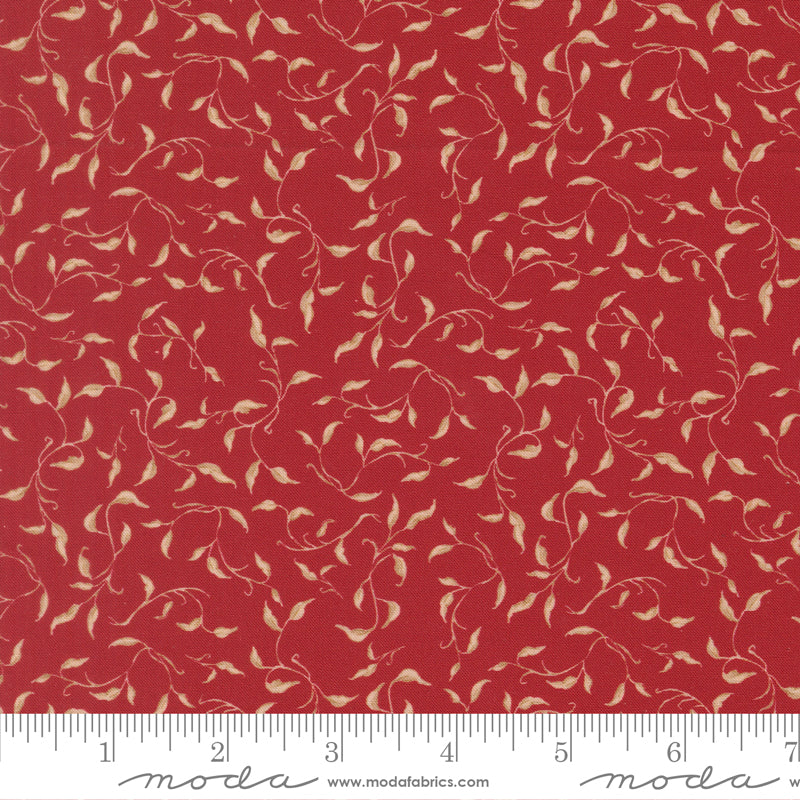 Silent Night Crimson Golden Vines Yardage by Watercolour Heart for Moda Fabrics