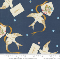 Enchantment Indigo Winged Messenger Yardage by Sweetfire Road for Moda Fabrics