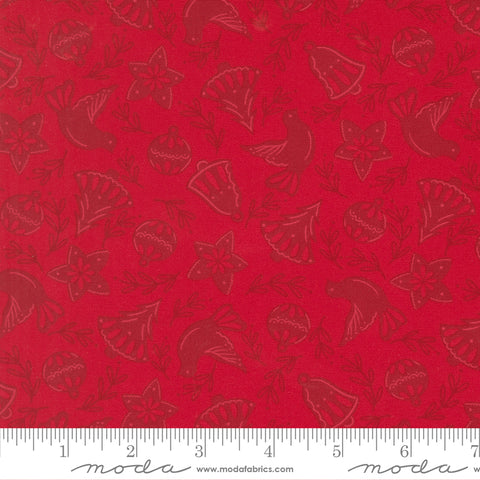 Merrily On High Christmas Red Cookie Cutters Yardage by Sweetfire Road for Moda Fabrics