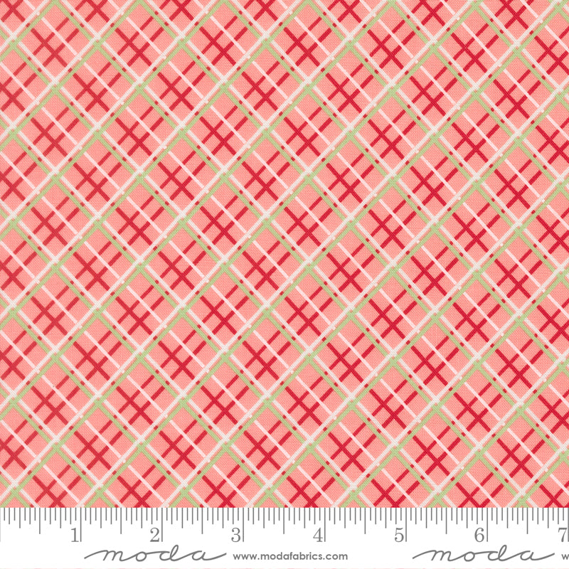 Merrily On High Blush Pretty Plaid Paper Yardage by Sweetfire Road for Moda Fabrics