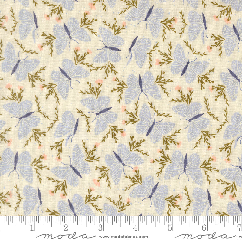 Wildbriar Porcelain Flutter Vine Yardage by Sweetfire Road for Moda Fabrics