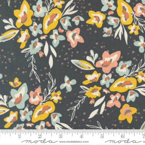 Dawn On The Prairie Charcoal Night Spray and Sprig Yardage by Fancy That Design House for Moda Fabrics