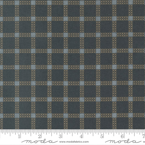 Dawn On The Prairie Charcoal Night Stitch Check Yardage by Fancy That Design House for Moda Fabrics