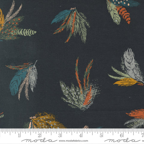 Woodland & Wildflowers Charcoal Feather Friends Yardage by Fancy That Design House for Moda Fabrics