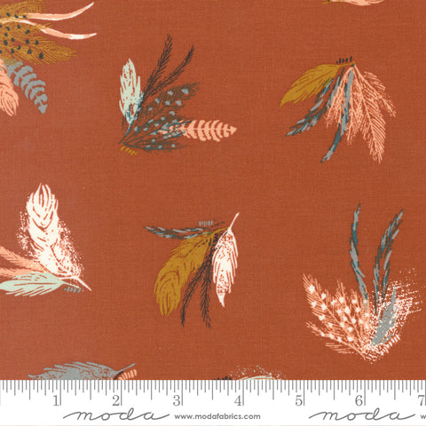 Woodland & Wildflowers Rust Feather Friends Yardage by Fancy That Design House for Moda Fabrics
