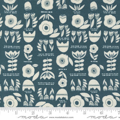 Folk & Lore Teal Posy Plot Yardage by Fancy That Design House for Moda Fabrics