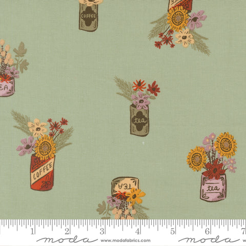 Windfall Aqua Vintage Jars Yardage by Fancy That Design House for Moda Fabrics