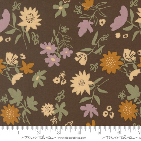 Windfall Coffee Playful Petals Yardage by Fancy That Design House for Moda Fabrics
